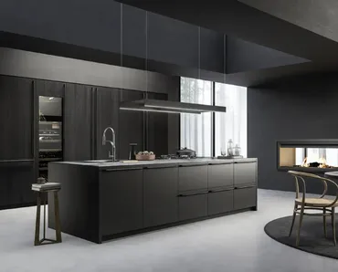 Cucina Moderna con isola M2 Crea Nero di Meson's Cucine
