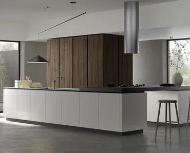 Cucina Moderna M2 Goccia in laccato Bianco di Meson's Cucine