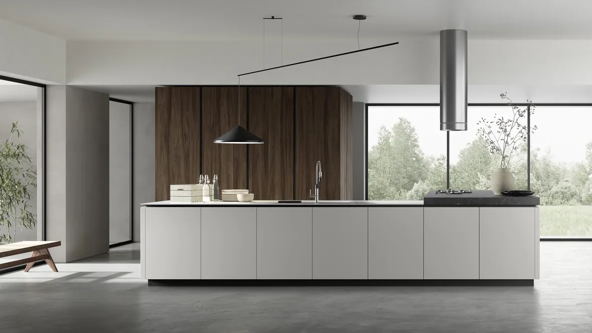 Cucina Moderna M2 Goccia in laccato Bianco di Meson's Cucine