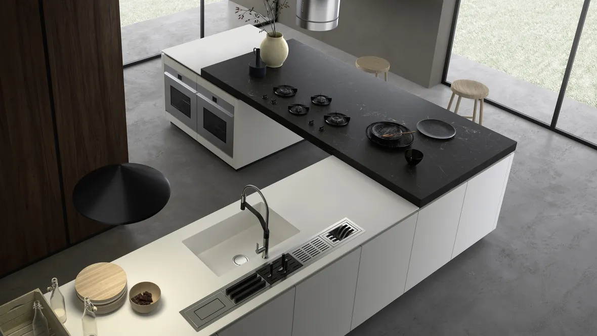 Cucina Moderna M2 Goccia Bianco di Meson's Cucine