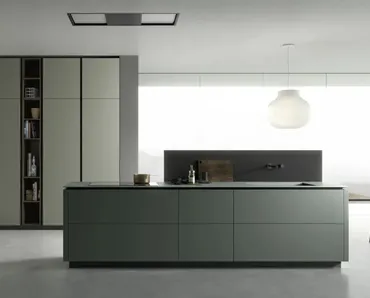 Cucina moderna M2 Goccia in Fenix Verde e Nero di Meson's Cucine