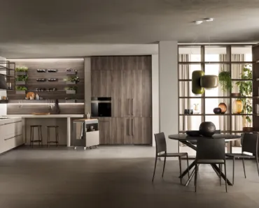 Cucina Moderna Mia Grigio Selce e Noce Garden di Scavolini
