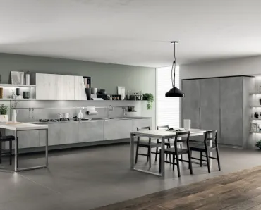 Cucina Moderna Mood in Concrete Brooklyn e Rovere Actual di Scavolini