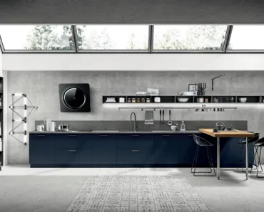 Cucina Moderna Mood in laccato Blu Moon di Scavolini