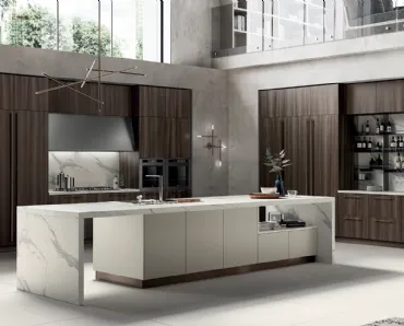 Cucina Moderna Mood in Noce Steady e laccato Tortora di Scavolini