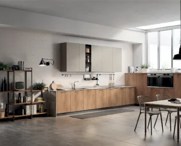 Cucina Moderna Mood in Rovere Landscape e laccato Visone di Scavolini