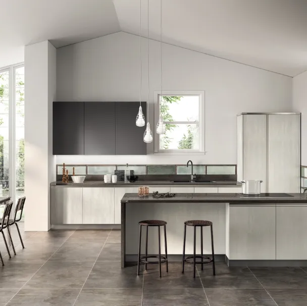 Cucina Diesel Open Workshop Concrete Jersey di Scavolini