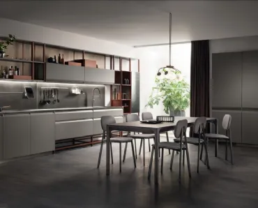 Cucina Moderna Formalia laccato opaco Grigio Titanio di Scavolini