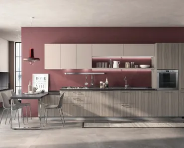 Cucina Moderna Urban & Urban in decorativo Eucalipto Taj e Sabbia Easy di Scavolini