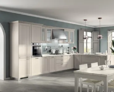 Cucina Shabby Chic Colony in laccato Sabbia opaco a doghe di Scavolini