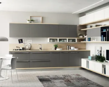 Cucina su misura Foodshelf Grigio Titanio di Scavolini