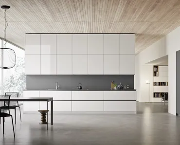 Cucina su misura ME Materia Artico in laccato Bianco lucido di Meson's Cucine