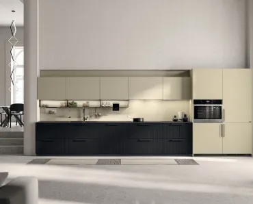 Cucina su misura Musa in Rovere Barry e laminato Urban Gold di Scavolini