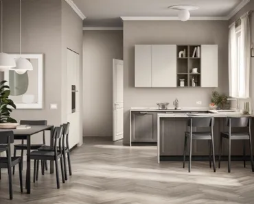 Cucina su misura con penisola Sax in decorativo Rovere Town di Scavolini