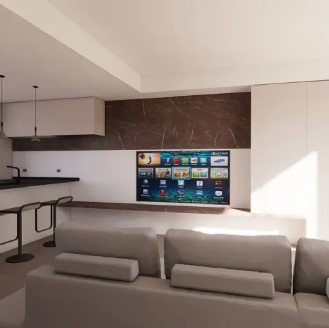 La continuità materica e cromatica: ambienti sobri ma accoglienti