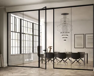 Porta battente per interni in vetro con telaio in alluminio All Ways di Albed