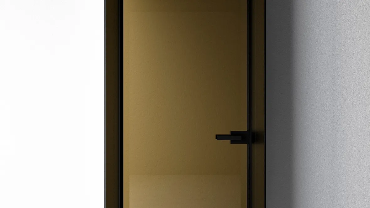 Porta battente per interni Entre-Deux-Battente in vetro con telaio in alluminio di Albed