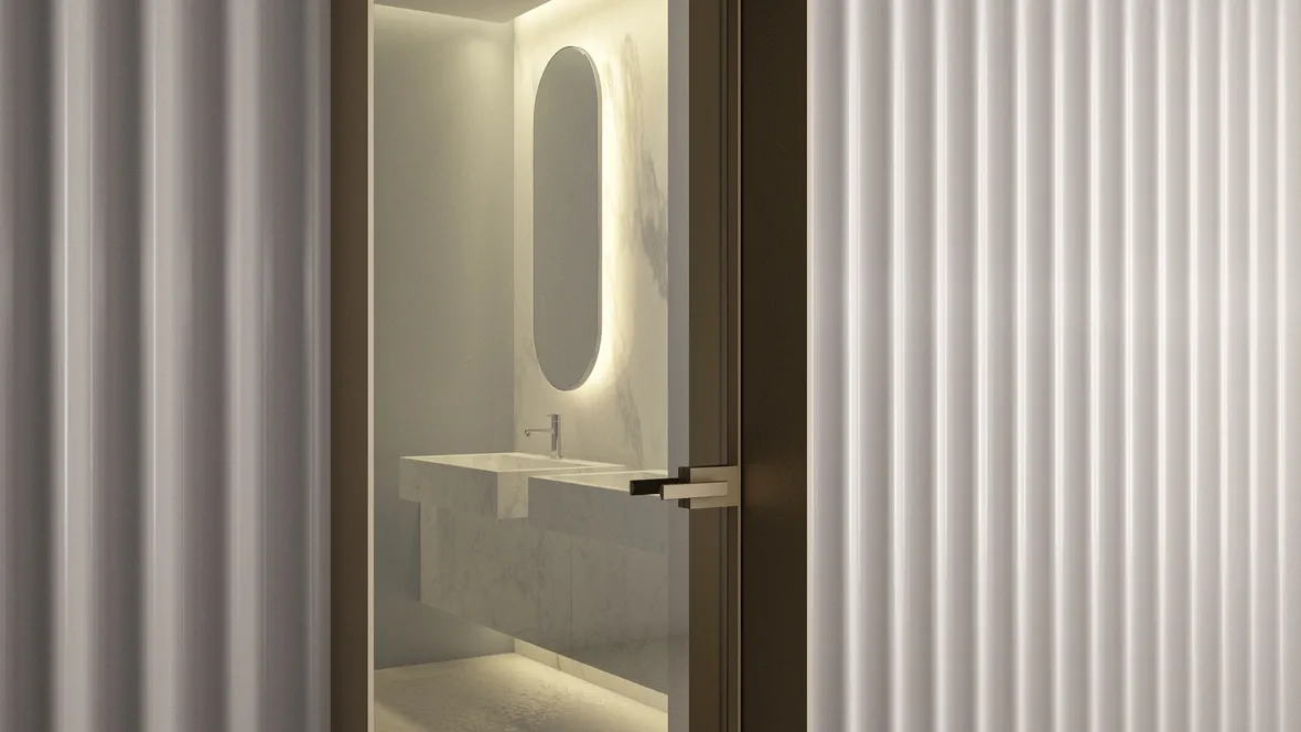 Porta battente per interni Entre-Deux-Battente in vetro con telaio in alluminio di Albed