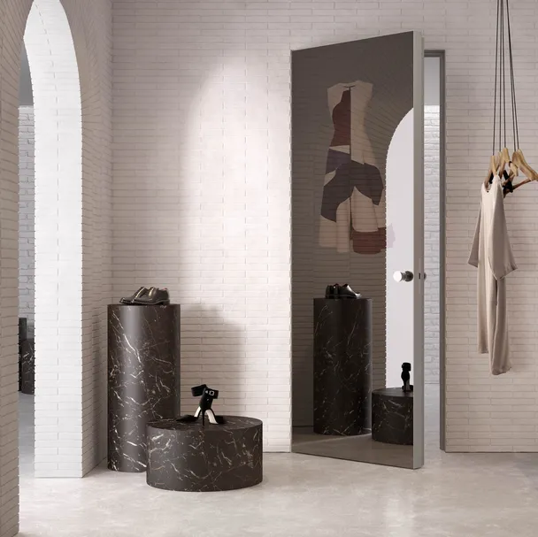 Porta per interni filo muro battente Integra Mirror di Albed