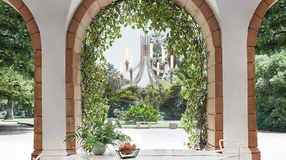 Tavolo Glossy in gres e acciaio di Kartell