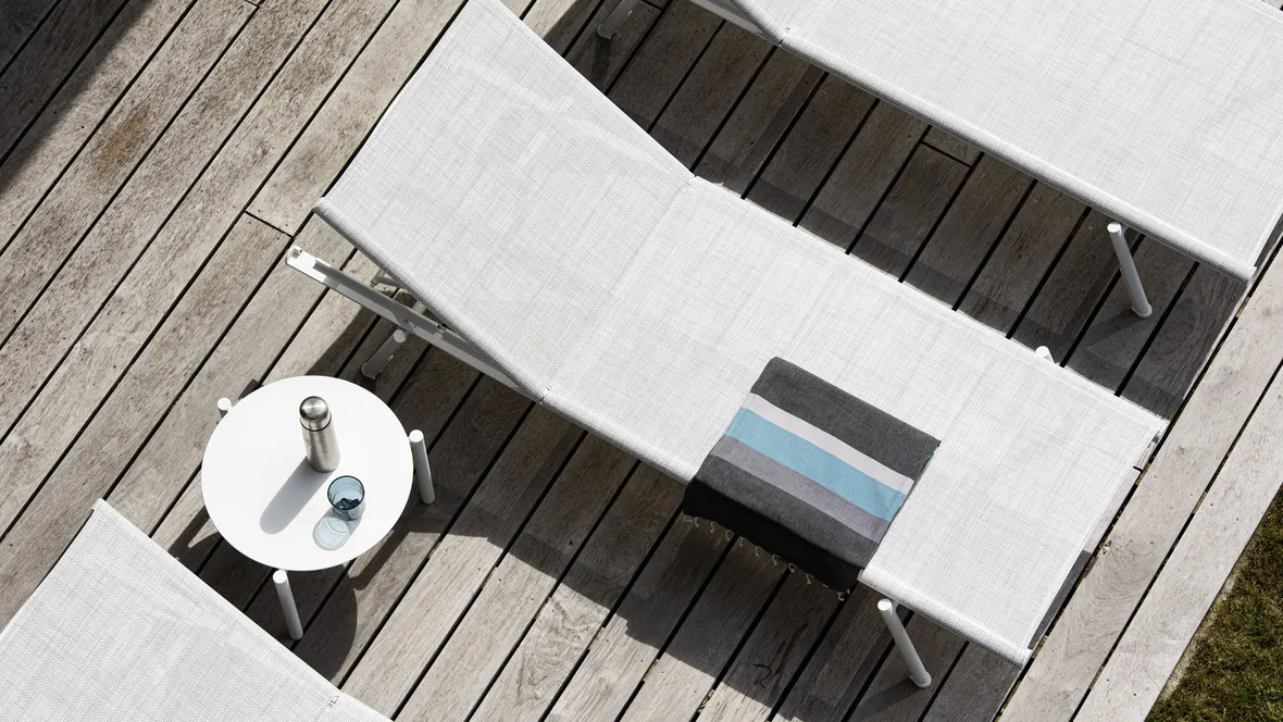 Lettino in tessuto tecnico PVC Bahia di Varaschin