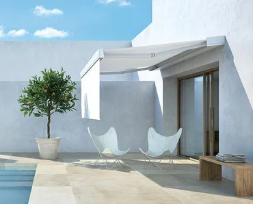 Tenda da sole estensibile con box di protezione in alluminio T-Hyde di Pratic